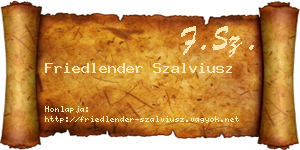 Friedlender Szalviusz névjegykártya